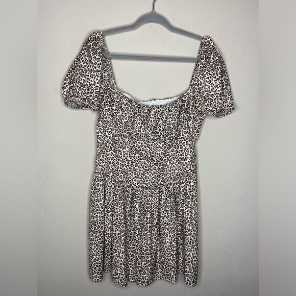 Reformation Marielle Mini Brown Dress Leopard Size 10 - Picture 8 of 10